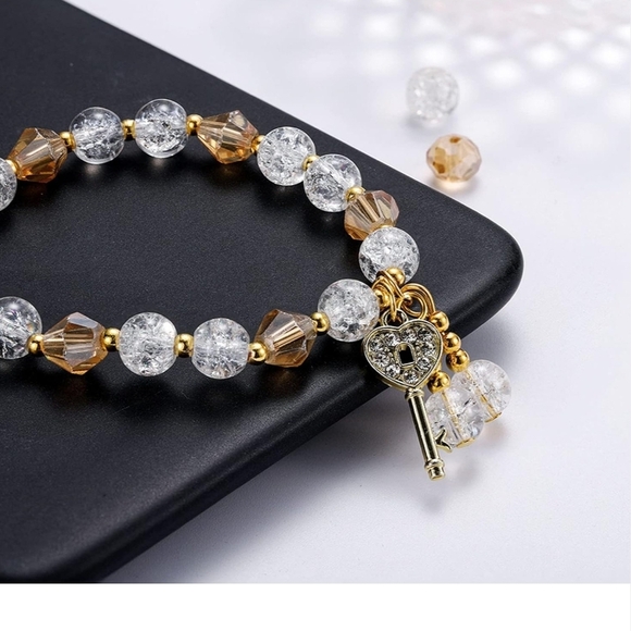 Elegant Blue and Gold Charm Bracelet - Picture 3 of 4